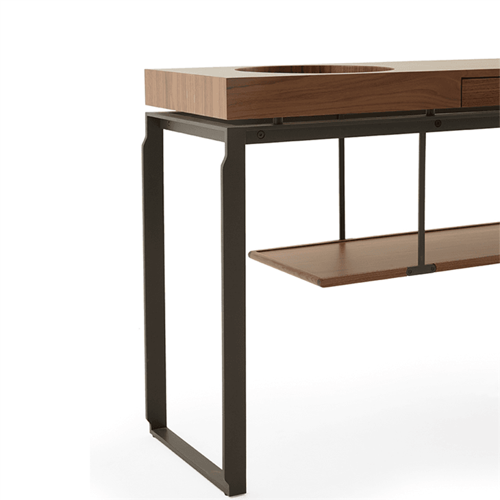 Black Metal And Wood Console Table